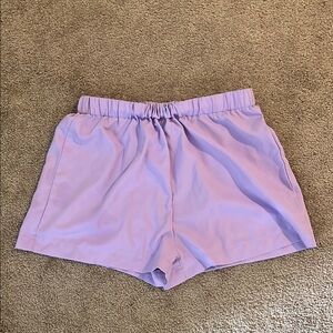 SHEIN Purple Athletic Shorts with Elastic Waistband